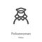 policewoman icon vector from police collection. Thin line policewoman outline icon vector illustration. Linear symbol for use on