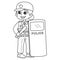 Policewoman Isolated Coloring Page for Kids