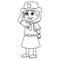 Policewoman Isolated Coloring Page for Kids