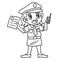 Policewoman Reporting Isolated Coloring Page