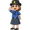 Policewoman Salute Cartoon Colored Clipart