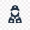 Policewoman vector icon isolated on transparent background, Policewoman transparency concept can be used web and mobile