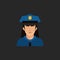 Policewoman. Vector illustration decorative design