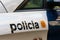 Policia sign on Mossos d`Esquadra the autonomous police of Catalonia patrol vehicle