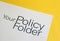 Policy folder on isolated background