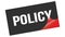 POLICY text on black red sticker stamp