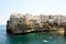 Polignano a mare breathtaking sight, Apulia, Italy. Italian panorama. Cliffs on adriatic sea.