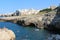 Polignano a Mare cliff landscape, rocks and sea