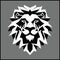 Poligon lion black White vector