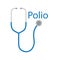 Polio word and stethoscope icon