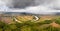 Polish autumn landscape, aerial nature view