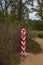 Polish border pillar in Muskau & x28;Muzakowski& x29; Park on German-Polish border