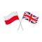 Polish and British flags icon isolated on white background