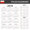 Polish Calendar for 2018, 2019 and 2020. Scheduler, agenda or diary template. Week starts on Monday