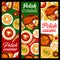 Polish cuisine banners, vegetable, meat, dessert