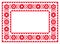 Polish decorative floral folk art rectangle frame vector design, perfect for greeting card or wedding invitation