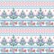 Polish ethnic seamless embroidery pattern with flowers and hearts inspired