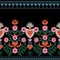 Polish ethnic seamless embroidery pattern with flowers and hearts inspired