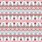 Polish ethnic seamless embroidery pattern with flowers and hearts inspired