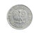 Polish five groszy coin on a white isolated background