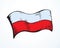 Polish flag. Vector drawing icon