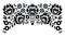 Polish floral folk embroidery black and white pattern