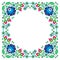 Polish floral folk embroidery frame pattern