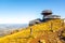 Polish hut on the top of Snezka or Sniezka Mountain, Giant Mountains, Czech Republic and Poland