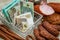 Polish money, Large denominations in an empty shopping basket, around various types of cold cuts, Concept, Rising prices of meat