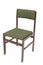 Polish original chair from the 70s and 80s with green stripes. Front angle view.