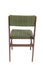 Polish original chair from the 70s and 80s with green stripes. Rear view.