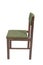 Polish original chair from the 70s and 80s with green stripes. Side view.