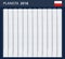 Polish Planner blank for 2018. Scheduler, agenda or diary template.