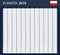 Polish Planner blank for 2019. Scheduler, agenda or diary template. Week starts on Monday