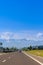 Polish road `Zakopianka` from the perspective of the driver. In the background, an amazing view of the Polish Tatra Mountains