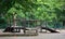 Polish wooden playground in the park