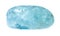 Polished aquamarine blue beryl gemstone cutout