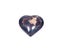 Polished aragonite heart from Peru