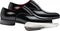 Polished black men\\\'s ceremonial shoe with shoehorns-