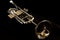 Polished Brass Concert Trumpet on Display