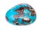 polished Chrysocolla gem stone isolated on white