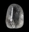 Polished clear quartz mineral from Brazil isolated on a pure black background