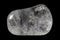 Polished clear quartz mineral from Brazil isolated on a pure black background