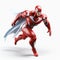 Polished Craftsmanship: 3d Illustration Of A Red Superhero Running