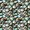 Polished gemstones seamless pattern. Tumbled rocks, pebbles repeating background