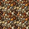 Polished gemstones seamless pattern. Tumbled rocks, pebbles repeating background