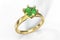 Polished gold emerald precious ring