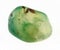 polished green agate gemstone on white