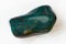 polished green Heliotrope gem stone on white