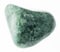 polished green Jadeite gemstone on white